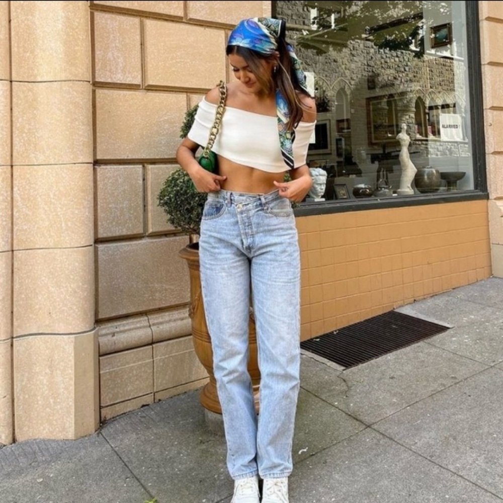 Zara cropped knit bandeau top